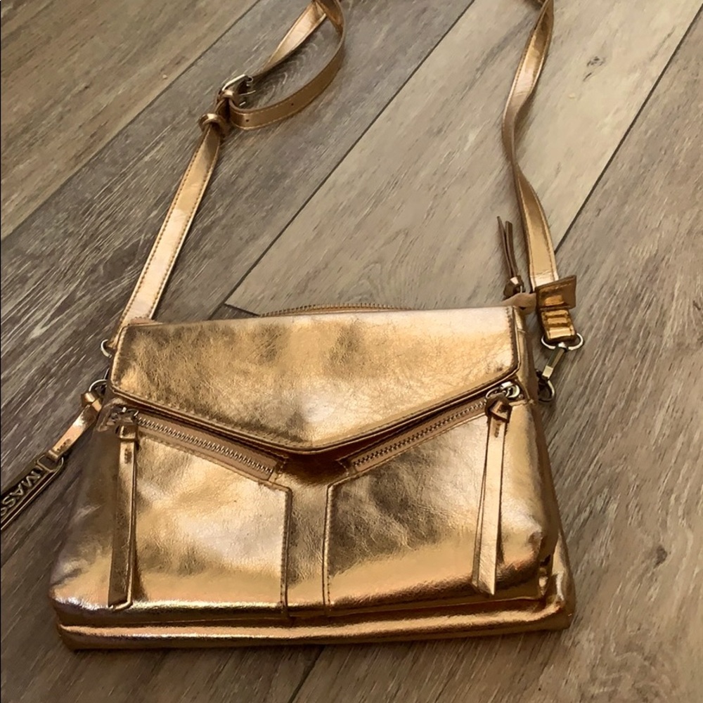 Rose gold cross body bag